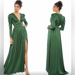 Mac Duggal Emerald Long Sleeve Dress